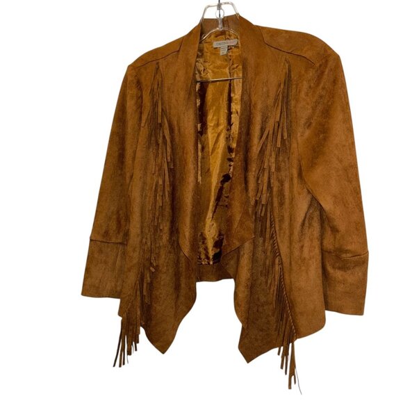 casting Jackets & Blazers - casting faux suede fringe cascading open front light Western Cowgirl jac…